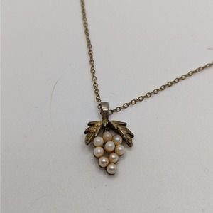 Gold Grape Cluster Pearl Necklace